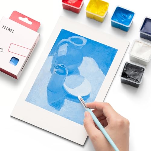 HIMI Gouache Paint Jelly Cup Refill, 4 Pack 30g, Single Color Paint for Artists & Hobby Painters, Unique Design In Jelly Cup Rich Pigment, Non Fading Art Supplies for Canvas and Paper Painting(RED) - color: RED
