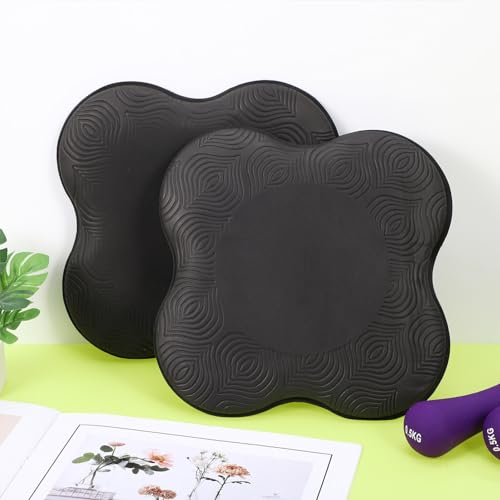 Happyyami 2 Pack Yoga Knee Pads 7.87 X 7.87 X 0.59 in Non-Slip Knee Pad Cushion for Knees Elbows Wrists and Hands Portable Exercise Mat for Pilates Yoga Home Office and Car Use