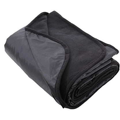 Threadart Waterproof Blanket Outdoor Stadium Blanket | Black - color: Black