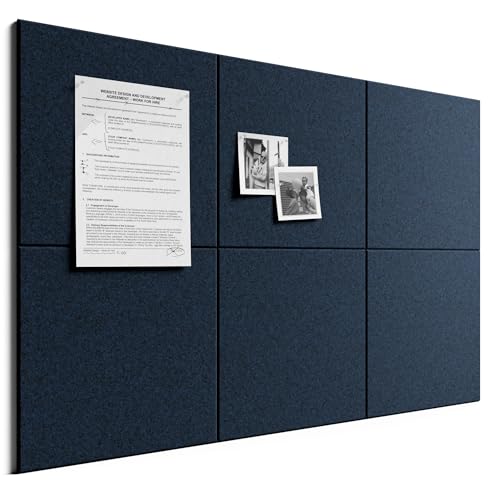 Bumusty 36" x 24" Large Cork Board Alternative, Carbon Blue - color: Carbon Blue, size: Solid tile 6-pack