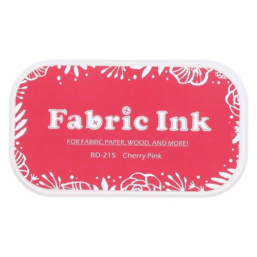 MECCANIXITY Ink Pads for Stamps, 3.7x2.2 Inch Fabric Ink Pad for Cloth, Wood, Paper, Fingerprint, DIY Card Making, Pink - color: Pink