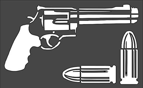 Gun Bullets Logo Stencil Reusable Sturdy Flexible Clear Plastic 1-5x8 in Arts and Crafts Material Scrapbooking for Airbrush Painting Drawing