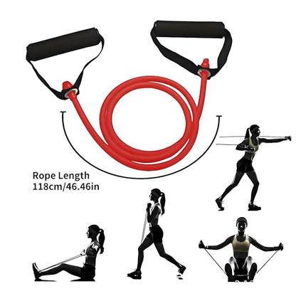 Resistance Bands with Handles, Exercise Bands - Perfect Stretch Rope for Home Workouts, Ideal for Fitness Enthusiasts & Home Gym - color: Red(20lb)