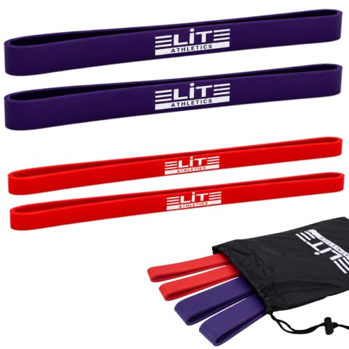 Heavy Thick Resistance Bands Set of 4, 5X Thicker, Short Monster Band, Deadlift Band, Loop Resistance Booty Bands for Glute Activation, Strength Training, Deadlifts, Squats & Warm-Up - color: 2red, 2purple,