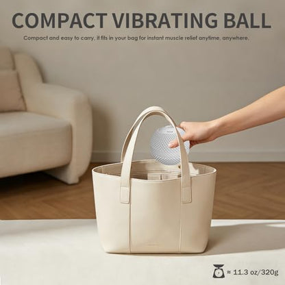 Heating Vibrating Massage Ball with 7 Modes & Memory Function | Electric Massage Ball with Recessed Button Design for Myofascial Release, Deep Tissue & Trigger Point Therapy (Gray) - color: Gray