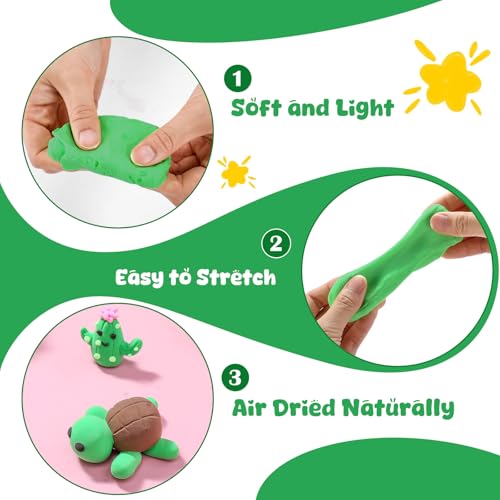 VioraWhite 72 Pcs 38oz Air Dry Clay Bulk Modeling Clay,Emerald Green | Ultra Lightweight Foam Modeling Clay for Kids Adults, DIY Gifts Party Arts Crafts, School Project Supplies - color: Emerald Green