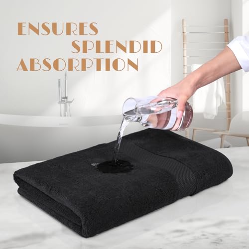 White Classic Luxury Soft Bath Sheets Set - 650 GSM Cotton Luxury Bath Towels Extra Large 35x70 | Highly Absorbent and Quick Dry | Hotel Quality Extra Large Towels Oversized, Black, 4 Pack - color: Black, size: Bath Sheets, 4 Pack