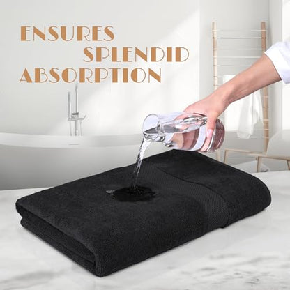 White Classic Luxury Soft Bath Sheets Set - 650 GSM Cotton Luxury Bath Towels Extra Large 35x70 | Highly Absorbent and Quick Dry | Hotel Quality Extra Large Towels Oversized, Black, 4 Pack - color: Black, size: Bath Sheets, 4 Pack