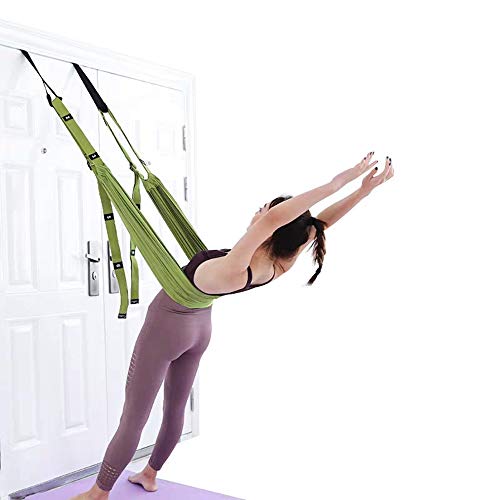 TOCO FREIDO Waist Back Leg Stretch Strap/Yoga Fitness Band, Leg Stretching Assist Trainer, Yoga Stretcher, Back Bend Split Inversion Strap for Fitness, Dance, Ballet, Gymnastics - color: Green