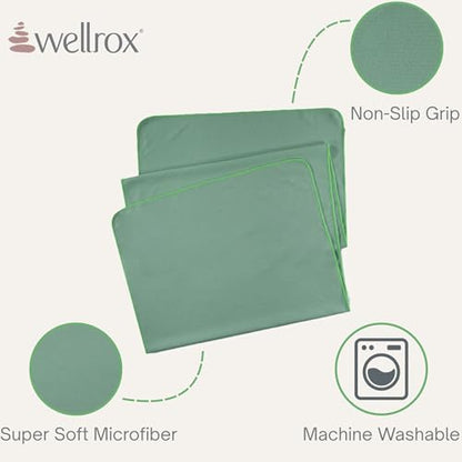 Wellrox Microfiber Yoga Mat Towel with Grip – Ultra Absorbent, Super Soft, and Quick Dry Hot Yoga Towel Non Slip for Pilates, Bikram, and Fitness Workouts (74” x 26”, Green) - color: Green