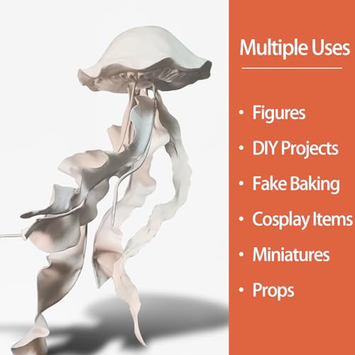 Air Dry Clay Lightweight, Flexible Modeling Clay for Adults Arts and Crafts | Professional & Moldable, Soft & No-Stick, Polymer Clay for Sculpting, Molding,Anime Figures,Making Costumes,DIY Projects - color: White-3 Packs