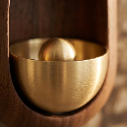 Door Chime - Wooden Bell | Magnetic Trigger with Brass Chime