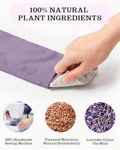Hihealer Lavender Eye Pillow for Sleeping, Weighted Eye Mask for Spa, Yoga - color: Lilac 4 Pack