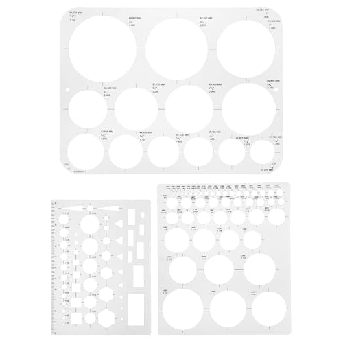 3 Pcs Circle Stencils for Drawing Geometric Drawings Templates Circle Shape Guide Stencil Measuring for Office School Building Formwork Drawings Template Multi-Size Reusable Drafting Tools