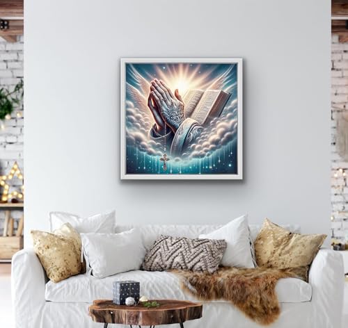 5D Prayer Religious Diamond Painting Kits for Adults Beginner 13.7X13.7inch | DIY Diamond Art Kits for Adults,Round Full Drill Diamond Dots with Gem Art Kits,And Relaxing Crafting,Home Wall Decor Gifts - color: HP75