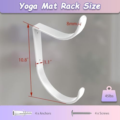 Rubber Coated Yoga Mat Holder, No Straps Required - size: 2-tier shelf