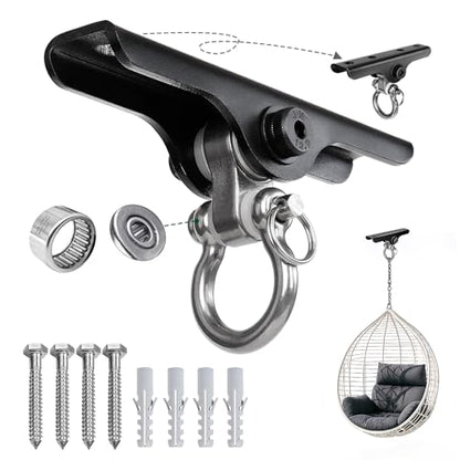 Heavy Punching Bag Hanger | Wall/Ceiling Mount Hook with 180° / 360° Rotation | Wood Beam Holder for Boxing, Weight Training, Aerial Yoga Swing & Hammock - size: 180° Swing