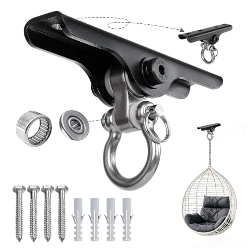 Heavy Punching Bag Hanger | Wall/Ceiling Mount Hook with 180° / 360° Rotation | Wood Beam Holder for Boxing, Weight Training, Aerial Yoga Swing & Hammock - size: 180° Swing