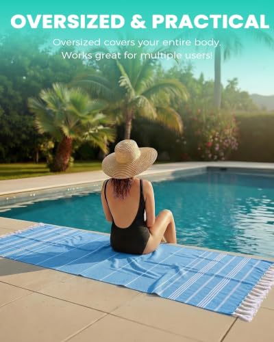 Turkish Beach Towels Gym Towel Camping Blanket Xl Large Big Size Sandfree Sandrpoof Thin Fast Drying Packable Honeymoon Travel Essential Summer Vacation Accessories Hawaii Trip Necessities Women Gifts - color: Thinner Blue