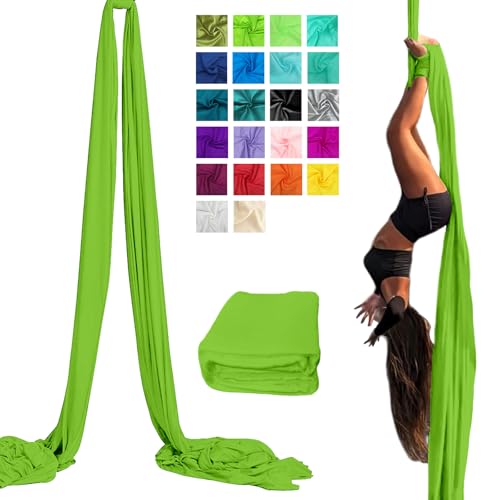 PRIOR FITNESS Pro Aerial Silks, SGS&CE Certified, 15/20/25Yards Fabric - color: Fruit Green, size: 25yard