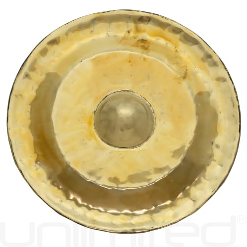Thai Golden Nipple Gongs - Includes Hanging Rope & Mallet/Easy To Play/Bright Tone/Made in Thailand/For Sound Healing & Meditation/Made of Brass - size: 10"