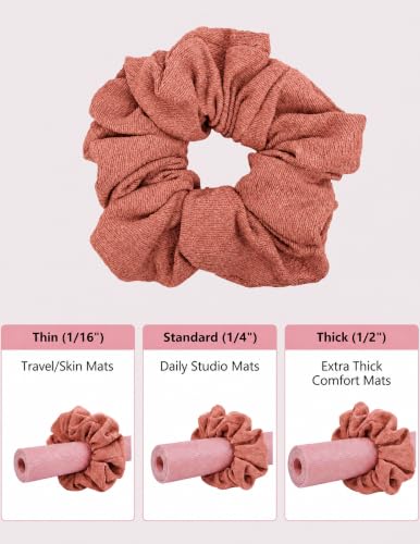Yoga Mat Scrunchie Yoga Mat Strap Carrier Pilates Mat Holder | Holds Your Yoga Mat in Style, Adjustable & Stretchy Yoga Mat Band, Fits Most Standard Yoga Mats (mat not included),Yoga Gifts - color: Pink