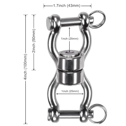 SELEWARE Heavy Duty Bearing Swing Swivel, 360° Rotation Hanging Accessory - color: Swivel - Style B, 2 Pack