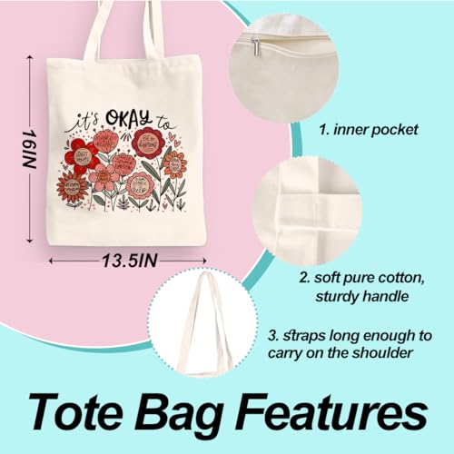 Inspirational Christian Gifts Canvas Tote Bag for Women, Christmas Friendship Birthday Religious Grocery Bags - color: Okay