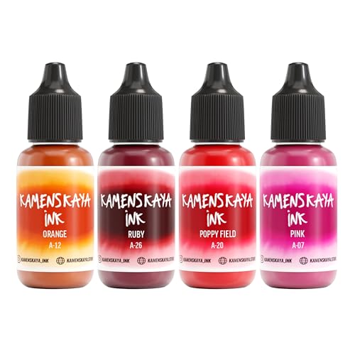 Alcohol Ink Set - 34 Color Variations - Set #28-4 Alcohol Inks x 0.51 fl oz (15 ml) | Highly Concentrated Dyes, Lightfast, Translucent and Vibrant Colors – For Painting and Epoxy Resin – Made in the EU - color: 28, style: Basic 'A' line