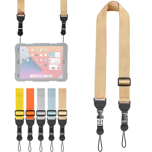 FIEIL Adjustable Shoulder Strap, Nylon Camera Strap, Comfortable Neck Strap for iPad, Cellphone Tablet, Camera, Laptop, Binocular, Luggage Bag (Light Khaki Universal Lanyard) - color: Khaki