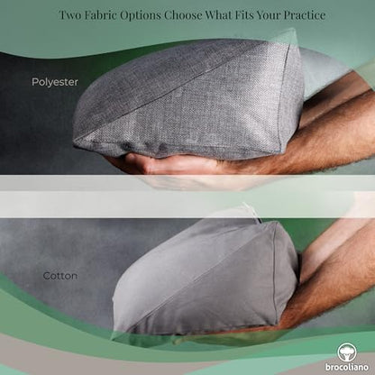 Meditation Cushion – Ergonomic Zafu Pillow for Yoga and Mindfulness – Washable Cover, Natural Buckwheat Fill, Premium Fabric (Cotton Blend/Polyester Variant) (Steel Gray, Medium) - color: Steel Gray