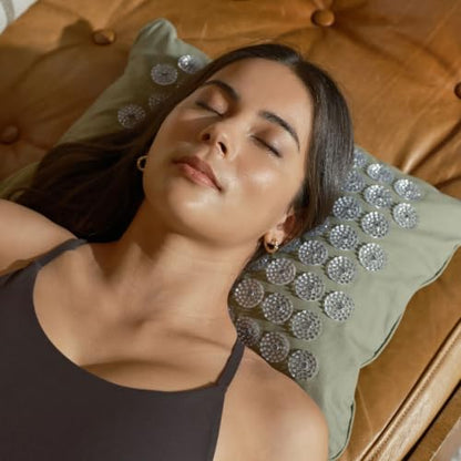 ShaktiMat Acupressure Pillow, Neck & Shoulder Relief, Premium Level 1 Tulsi - color: Premium-tulsi, size: Level 1