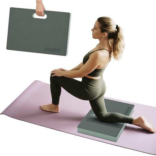 Yoga kneeling mat, 1.5inch Thick,Knee Push-ups, Plank Support & Yoga Elbows/Knees Mat Provides Cushion for Kneeling & Elbows - color: Green with leather front