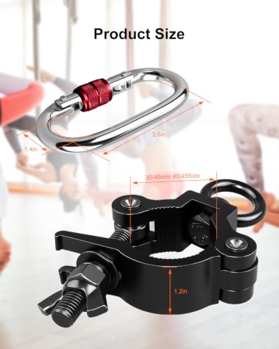 35-45mm Pole Dancing Hanging Clamp, 220lbs Capacity Heavy Duty Grip