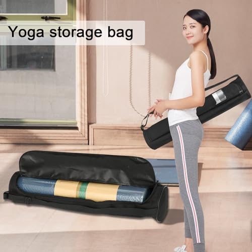 EVEME Yoga Mat Bag for Women & Men,Travel Yoga Gym Bag for 1/4" 1/3" Thick Exercise Yoga Mat,Fitness mat bag,sprot mat pouch - color: Black with cup pocket