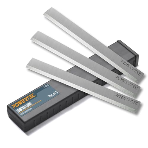 POWERTEC 6 Inch Jointer Blades for Delta 37-190 37-195 37-205 37-220 37-275X, JET JJ-6CS Jointer, Replacement for Delta 37-658, JET 708457K Jointer Knives, Set of 3 (14803) - size: 6 inch