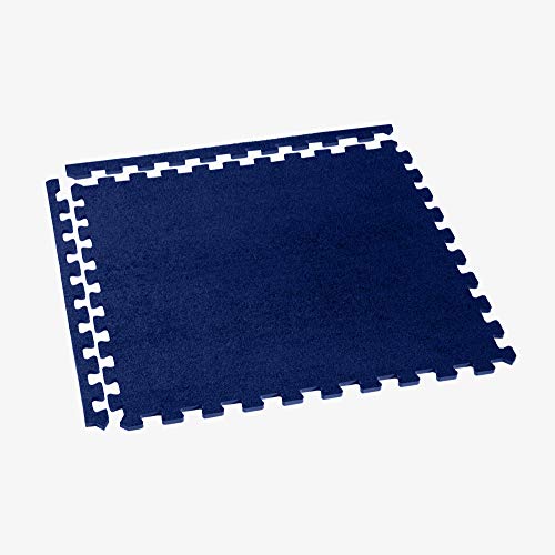 We Sell Mats 3/8 Inch Thick Interlocking Foam Carpet Tiles Durable Carpet Squares Anti Fatigue Support for Home Office or Classroom Use - color: Medium Blue, style: 16 Square Feet (4 Tiles)