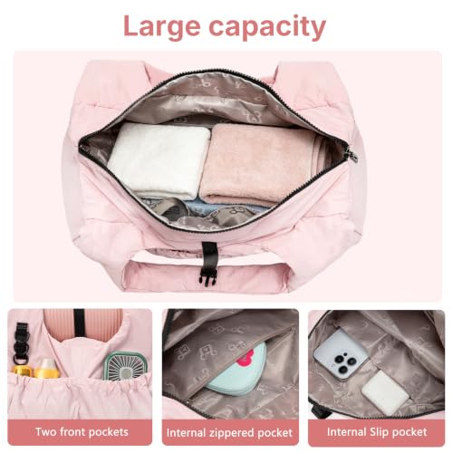 Yoga Mat Bag Yoga Bag for Women with Mat Holder Large Sport Gym Bag with Adjustable Yoga Mat Strap Shoes Compartment - color: Pink