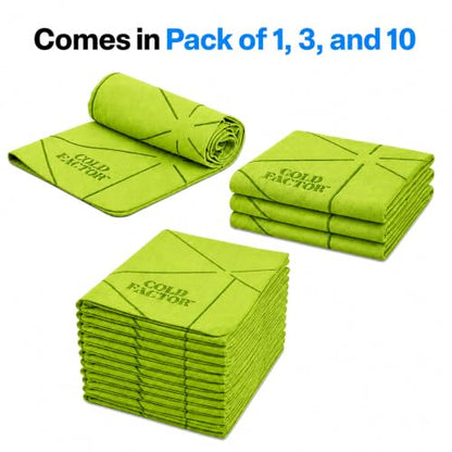 COLD FACTOR Instant PVA Cooling Towels, Cooling Neck Wraps, Lime, 1 Pack - color: Lime
