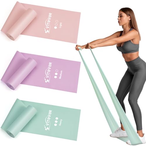 Stretch Bands for Exercise, Resistance Bands for Working Out, Exercise Bands for Physical Therapy, Pilates, Rehab, Stretch, Strength Training and Yoga Starter Set - color: Light Color