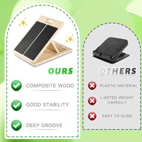 Portable Wooden Slant Board for Calf Stretching Slant Boards for Exercise Calf Stretcher Calf Stretch Board Physical Therapy Equipment Adjustable Incline Board for Knees Ankle Heel Feet Leg