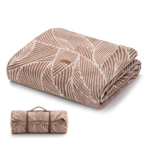 Molithe 100% Wool Blanket, 62" x 86", Warm, Thick, Military, Camping Gear - color: Beige, size: Large