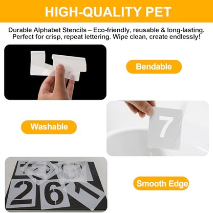 Number Stencils for Painting, 10 Pcs 6 Inch for Cakes Wood Signs Crafts | Reusable & Easy to Clean, Address Numbers & Party Dates, Favor Bags, Classroom Projects, Scrapbooks, Beginner Friendly - color: Number 6"