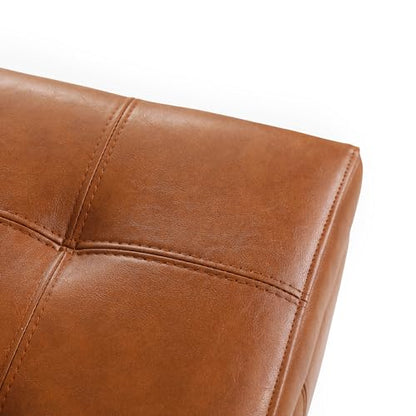 Joveco 51 Inch Storage Bench,Leather Tufted Storage Ottoman with Legs - color: 51", Dark Orange