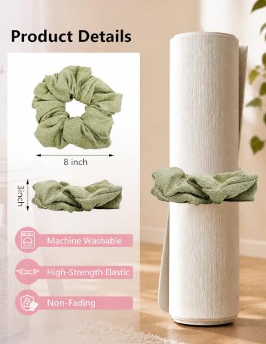 Yoga Mat Scrunchie Yoga Mat Strap Carrier Pilates Mat Holder | Holds Your Yoga Mat in Style, Adjustable & Stretchy Yoga Mat Band, Fits Most Standard Yoga Mats (mat not included),Yoga Gifts - color: Light Green