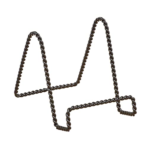 Tripar Decorative Twisted Wire Stand, Black Display (4 Inch Depth) - Tabletop Display - Handcrafted Square Edge Design for Sleek & Modern Look - Perfect for Kitchen Cookbooks, Plates, Photos & More - color: Black, size: 4 Inch