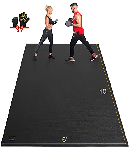 GXMMAT Extra Large Exercise Mat 16'x6'/12'x6'/10'x6'/8'x6'(7mm) - color: Black Real, size: 6*10 FT