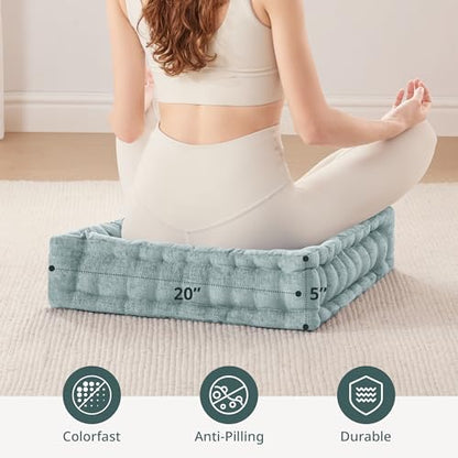 Intelligent Design Floor Pillow Large Meditation Cushion, 20x20 Aqua - color: Aqua