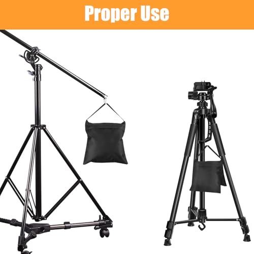 8 Packs Weighted Sand Bags, Heavy Duty Sandbags Weight Bags, Tripod Weight Sandbags for Canopy Tent, Umbrella Base, Backdrop Stand, Photo Tripod, Picnic Table,Fishing Chair (Black)