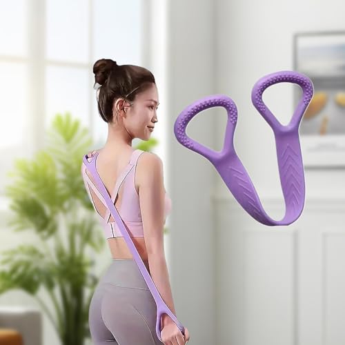 Resistance Stretch Band – Versatile Yoga and Fitness Strap for Flexibility and Strength Training - color: Violet